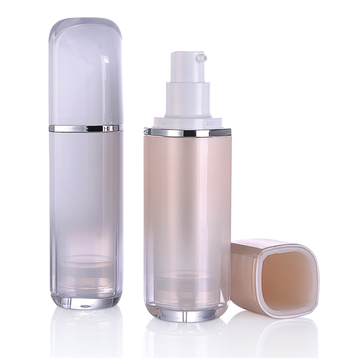 Bottiglia per pompa per alirle bianche a doppia parete da 30 ml per la panna idratante BB L14