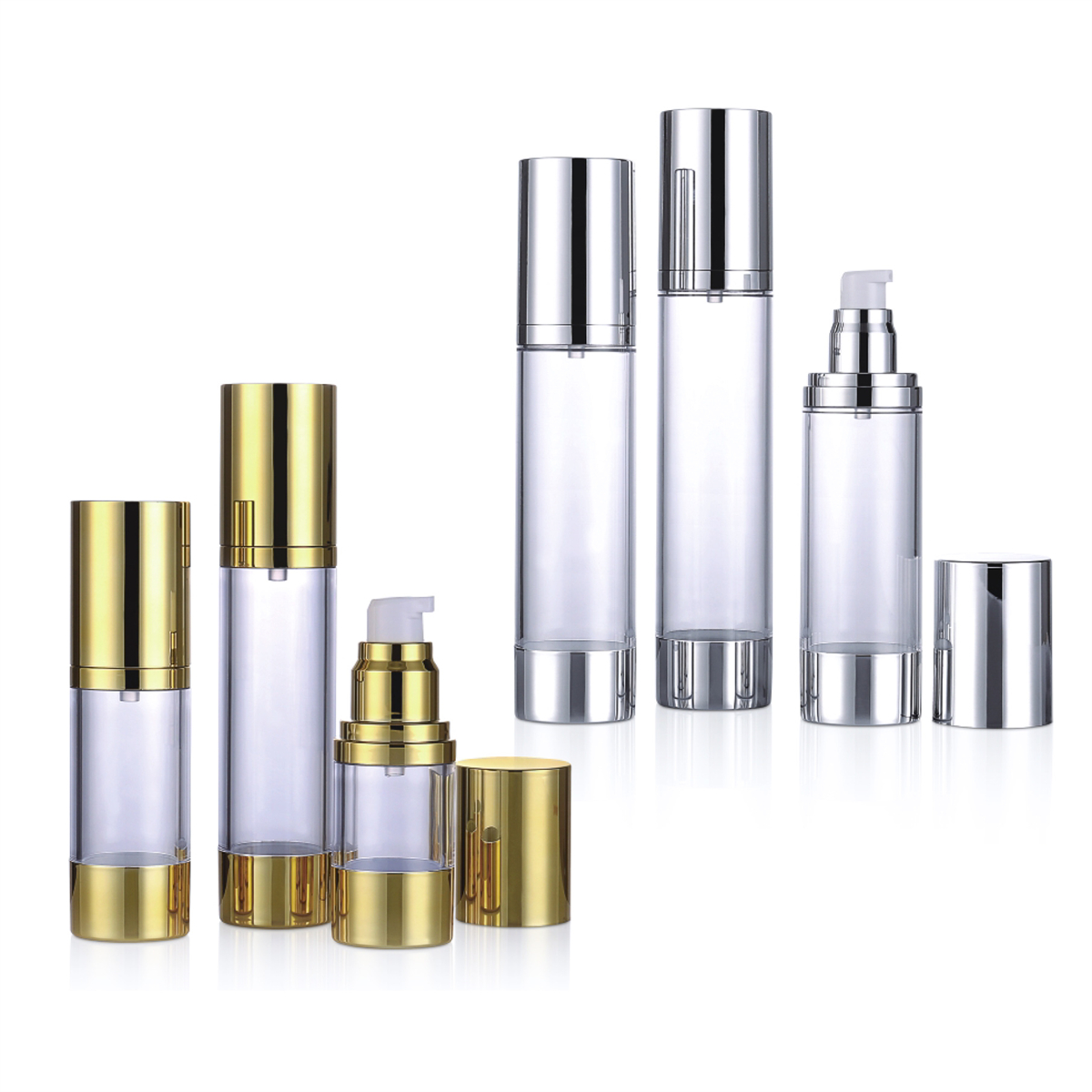 15 ml 30 ml 50 ml 80 ml 100 ml 120 ml Silver Etichetta personalizzata Pompa ad olio essenziale Pompa a spruzzo a spruzzo a spruzzo cosmetico Bottiglia senza aria L04