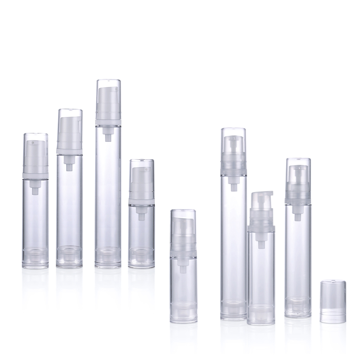 5 ml da 10 ml 12 ml da 15 ml cilindri pp trasparente bottiglia di lozione airless bottiglia estetica a spruzzo a spruzzo spranaggio roccia l12 L12