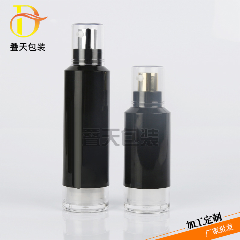 Bottiglia di lozione nera Essence Liquid Vacuum Bottle Travel Bottle di lozione per sottoppackage portatile
